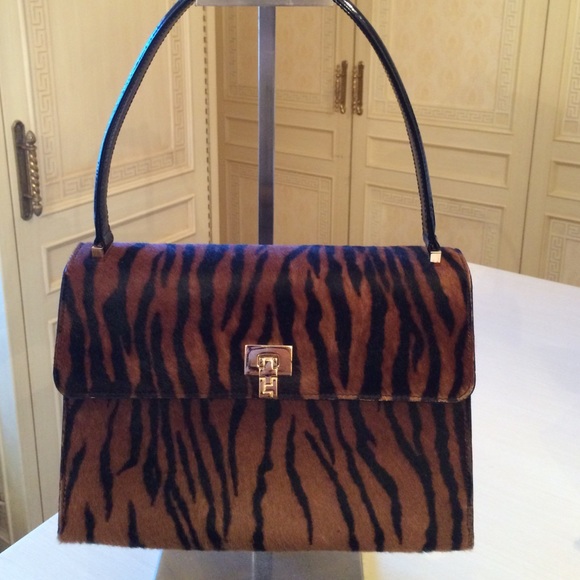Lambertson Truex Handbags - Lambertson Truex Tiger Print & Patent Handbag