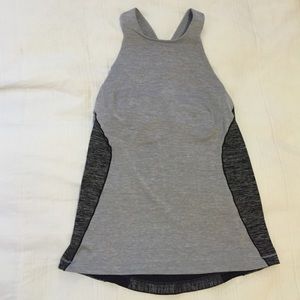 Silver Lululemon tank with built in Sports Bra