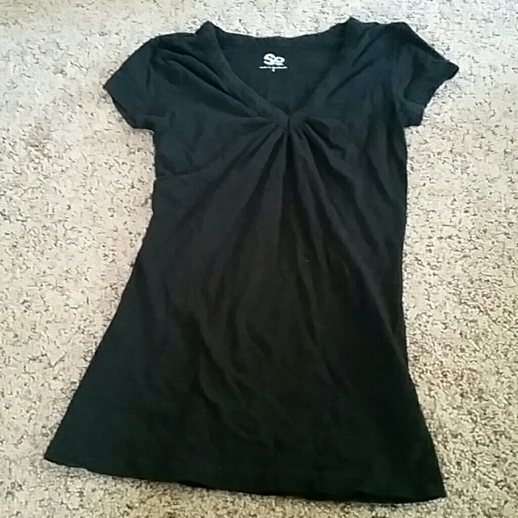 Black v-neck top