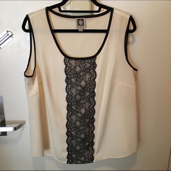 Plus Size Lace and Cream Shell