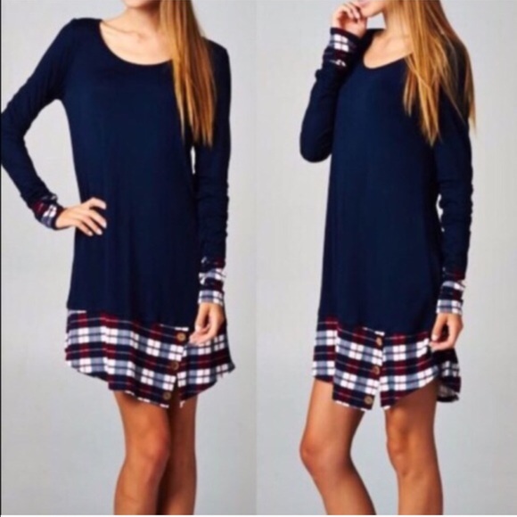 Dresses & Skirts - 🚨LAST🚨 - The IRELAND plaid dress - NAVY