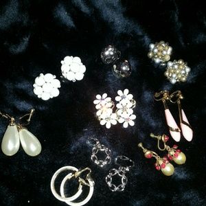 9 more sets of vintage clip earrings