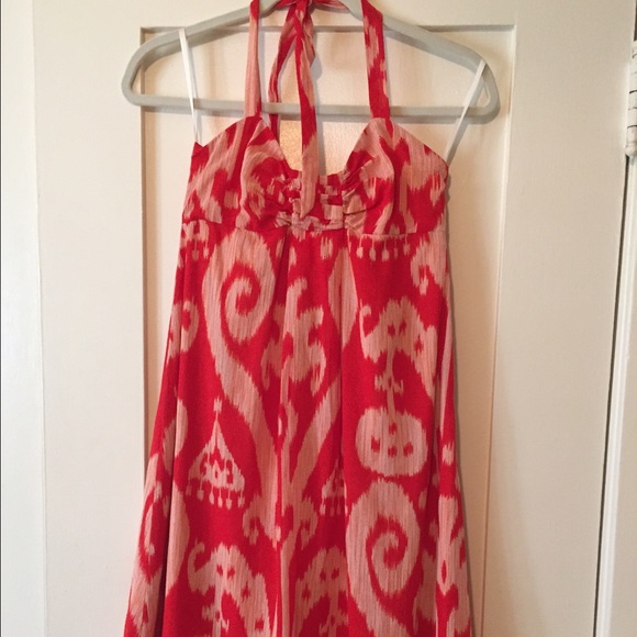 Anthropologie Maeve Dress, 4, Coral Ikat Print