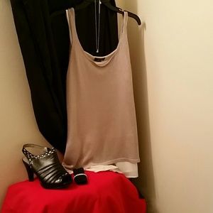 Silver Tank w/Silk Cami
