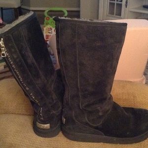 Tall black UGG boots