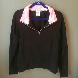 Pink Victoria's Secret half zip hoodie
