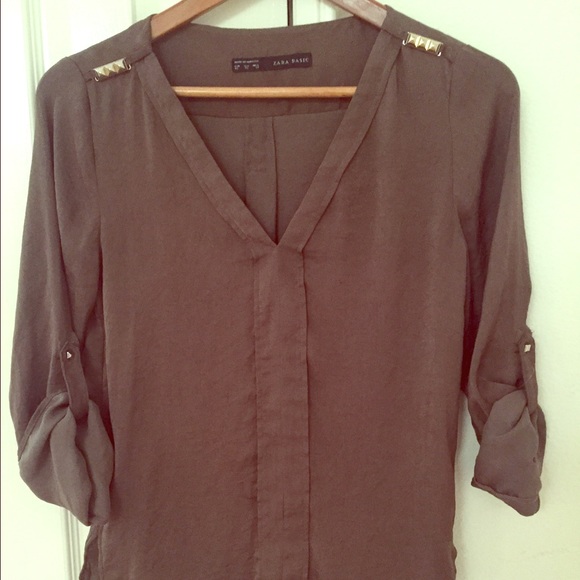Zara chocolate blouse