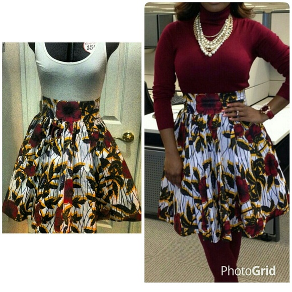 African print mini skirt