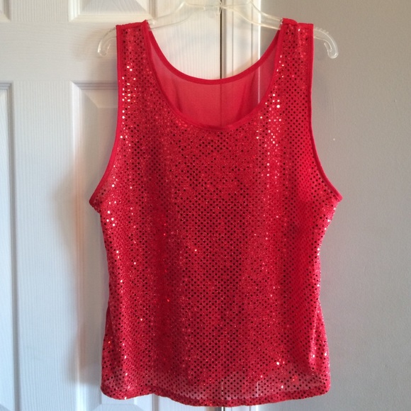 Red sheer tank