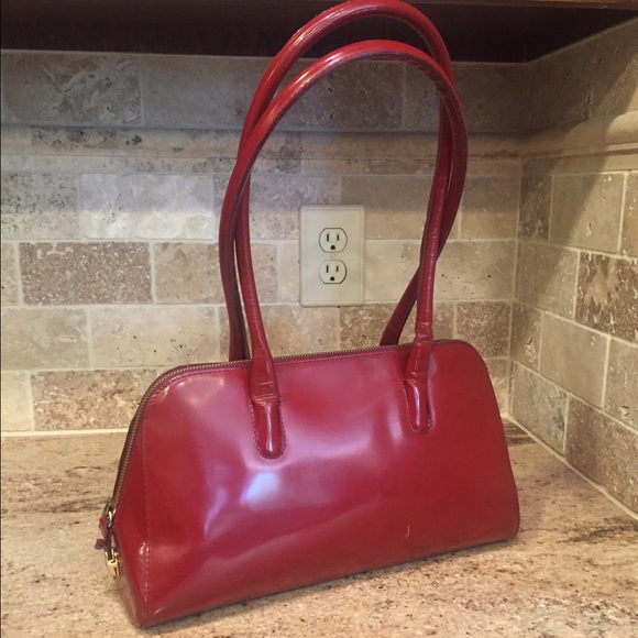Furla Red Patent Leather Zip Purse