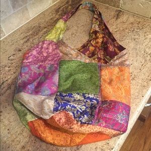 Patchwork Silk Bucket Bag