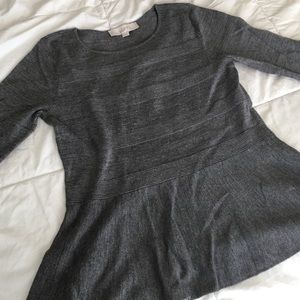 Peplum Sweater LOFT Stripe Texture