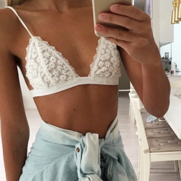 Urban Outfitters Accessories - White Floral Lace Bralette