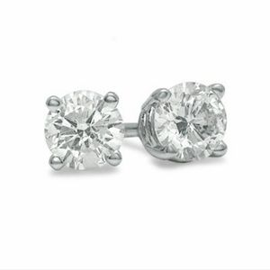 14kt white gold diamond earrings
