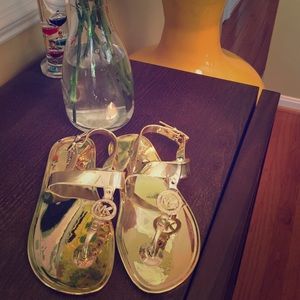 Michael Kors gold jelly sandals