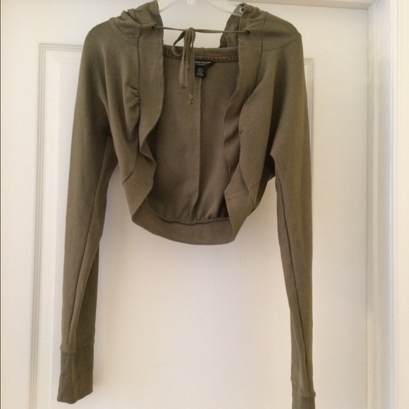 NWOT Army Green Crop Guess Jacket