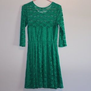 Green lace dress