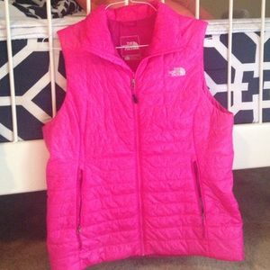 North Face Puffer Vest Hot Pink