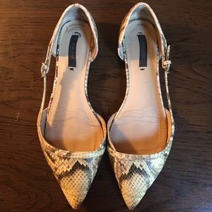 Faux snake skin flats