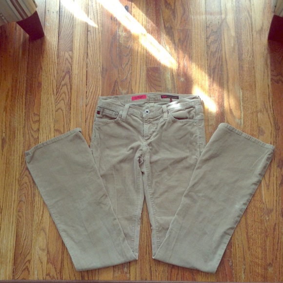 AG Adriano Goldschmied Denim - AG "the Angel" khaki color corduroy jeans size 27R