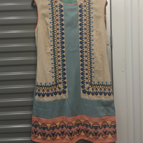 Anthropologie Dresses & Skirts - Champagne & Strawberry dress SZ Large