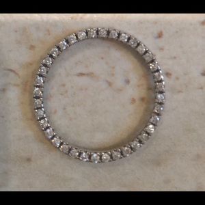 White gold diamond circle pendant