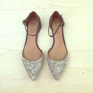Madewell Pointy-Toe Ankle-Strap Flats