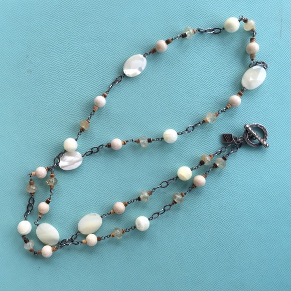 Silpada Sterling Mother of Pearl Toggle Necklace