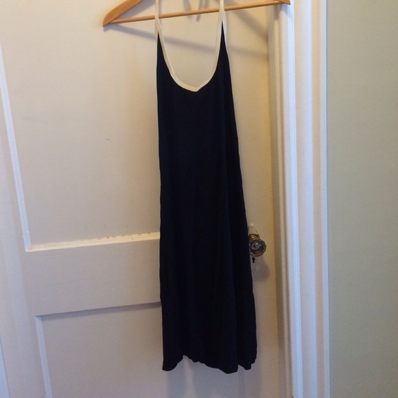 Banana Republic black jersey halter dress