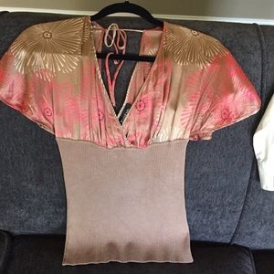 Stylish Bebe red and tan colors