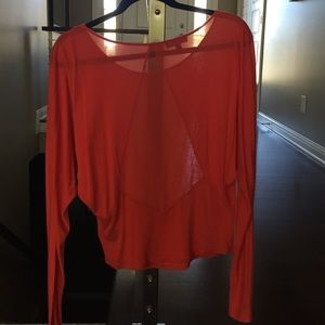 Bright blood orange long sleeve Bebe top