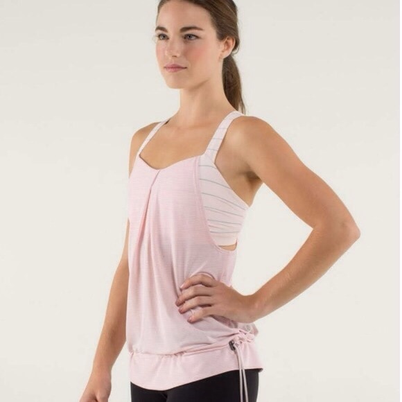 Lululemon Restless Tank in Pink/Slalom Stripe