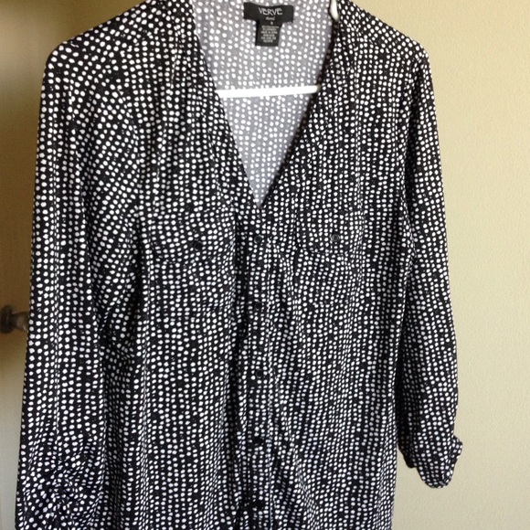 Black/white dot soft shirt