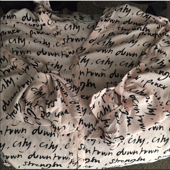 Sale! Pink City Script Button Down Shirt