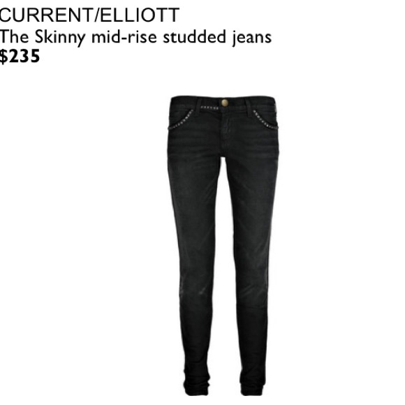 Current/Elliott Denim - Current Elliot grey studded skinny jeans