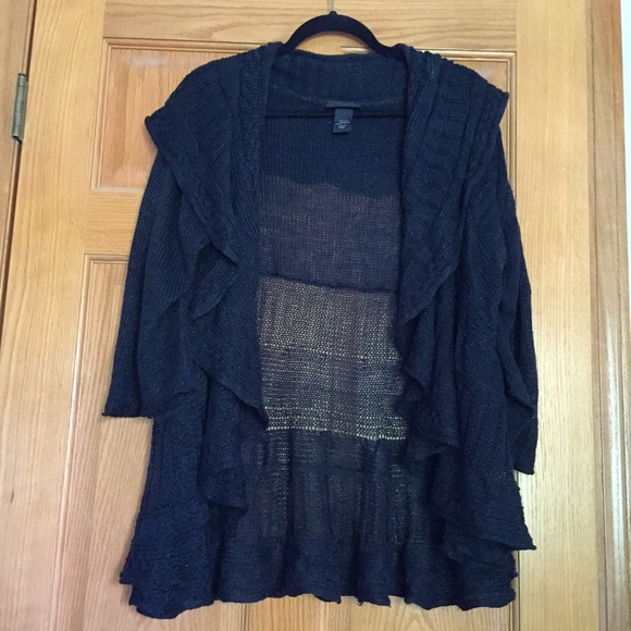 Lane Bryant Open Stitch Draped Cardigan Plus Size