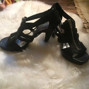 Jessica Simpson black zipper heels. Size 7 1/2M
