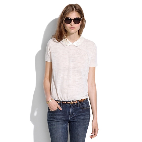 Peter Pan Embellished Collar Tee