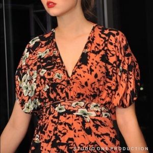 Orange & Navy Akiko Dress