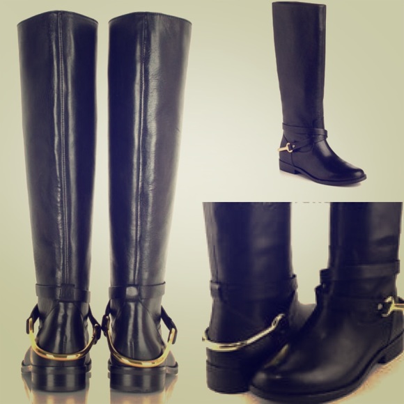 LAUREN BY RALPH LAUREN BLACK JENNY FLAT KNEE BOOT - Picture 1 of 4