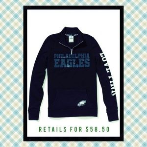 VS Love Pink Pullover Eagles Half Zip