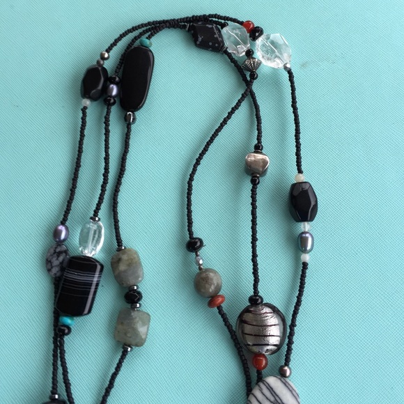 Silpada Sterling Silver Multi Stone 60" necklace - Picture 3 of 4