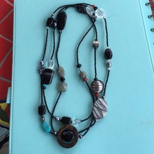 Silpada Sterling Silver Multi Stone 60" necklace