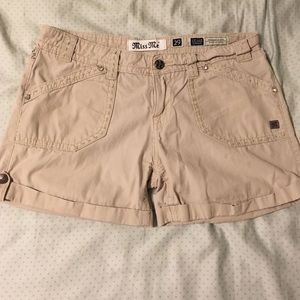 Miss Me size 29 khaki cargo bling shorts