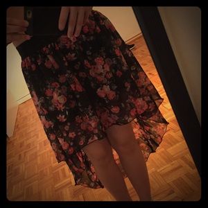 Cute floral high low skirt