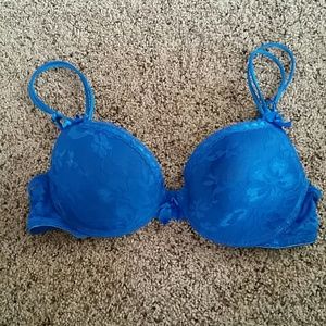 Blue lace bra