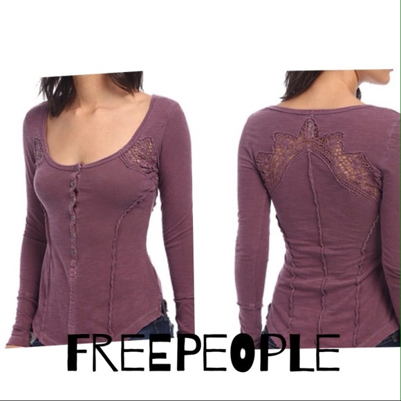 Free People Tops - Free people blackberry top with crochet detailing