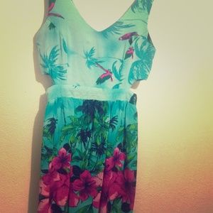 Tropical Cut Out Dress