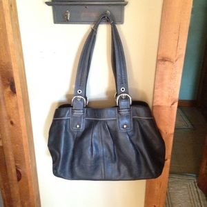 Black Leather Large Authentic Coach Bag