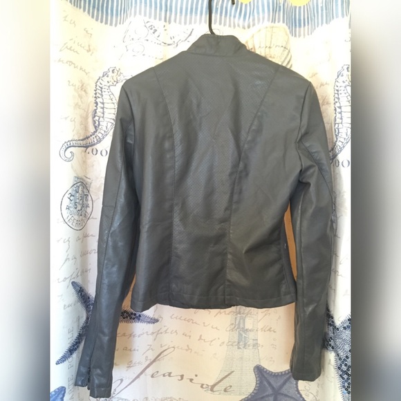 Gray Leather Jacket - Picture 2 of 4